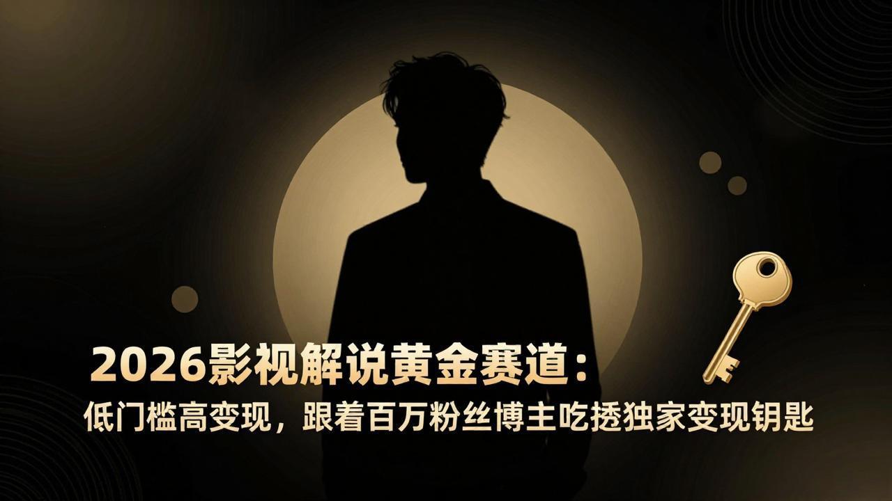 2026影视解说黄金赛道:低门槛高变现,跟着百万粉丝博主吃透独家变现钥匙-91创业项目库