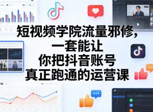 短视频学院流量邪修，一套能让你把抖音账号真正跑通的运营课-91创业项目库