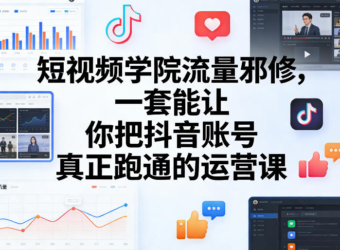 短视频学院流量邪修,一套能让你把抖音账号真正跑通的运营课-91创业项目库