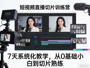 短视频直播切片训练营，7天系统化教学，从0基础小白到切片熟练-91创业项目库