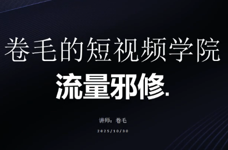 卷毛的短视频学院流量邪修-91创业项目库