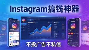 Instagram搞钱神器：月涨6万粉+月入5万刀，不投广告不私信，靠算法+低价产品-91创业项目库