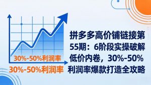 拼多多高价铺链接第55期：6阶段实操破解低价内卷，30%-50%利润率爆款打造全攻略-91创业项目库