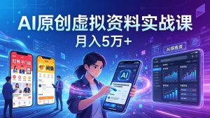 AI原创虚拟资料实战课:2026新机会,小红书闲鱼开店,普通人用AI轻松变现,月入5万+-91创业项目库