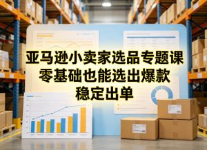 亚马逊小卖家选品专题课,零基础也能选出爆款,稳定出单-91创业项目库