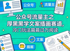 公众号流量主之厚黑学文案插画赛道，冷门玩法篇篇过万阅读-91创业项目库