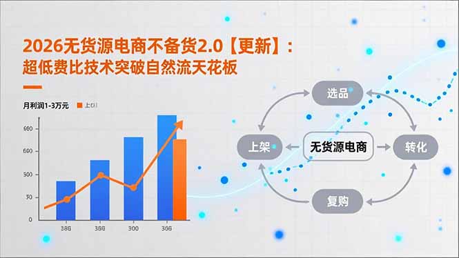 2026无货源电商不备货2.0【更新-3月】：超低费比技术突破自然流天花板，单店月利润1-3万元-91创业项目库