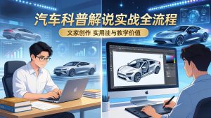 抖音汽车科普解说实战：文案+动画+画面处理+去水印全流程，打造专业汽车科普视频-91创业项目库