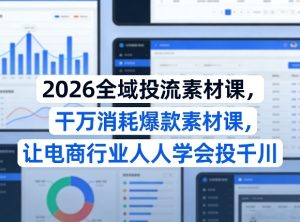 2026全域投流素材课，干万消耗爆款素材课，让电商行业人人学会投千川-91创业项目库