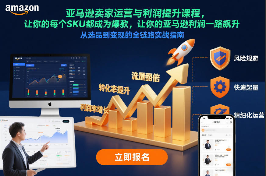 亚马逊卖家运营与利润提升课程，让你的每个SKU都成为爆款，让你的亚马逊利润一路飙升(更新26年3月)-91创业项目库