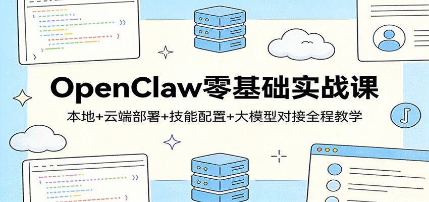 OpenClaw零基础实战课：本地+云端部署+技能配置+大模型对接全程教学-91创业项目库