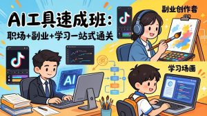 AI工具速成班：职场+副业+学习一站式通关，20+爆款类型+剪映技巧+抖音算法，0基础快速上手-91创业项目库