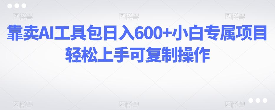 靠卖AI工具包日入600+小白专属项目轻松上手可复制操作-91创业项目库