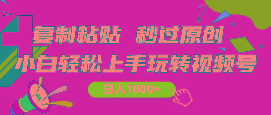 视频号新玩法 小白可上手 日入1000+-91创业项目库