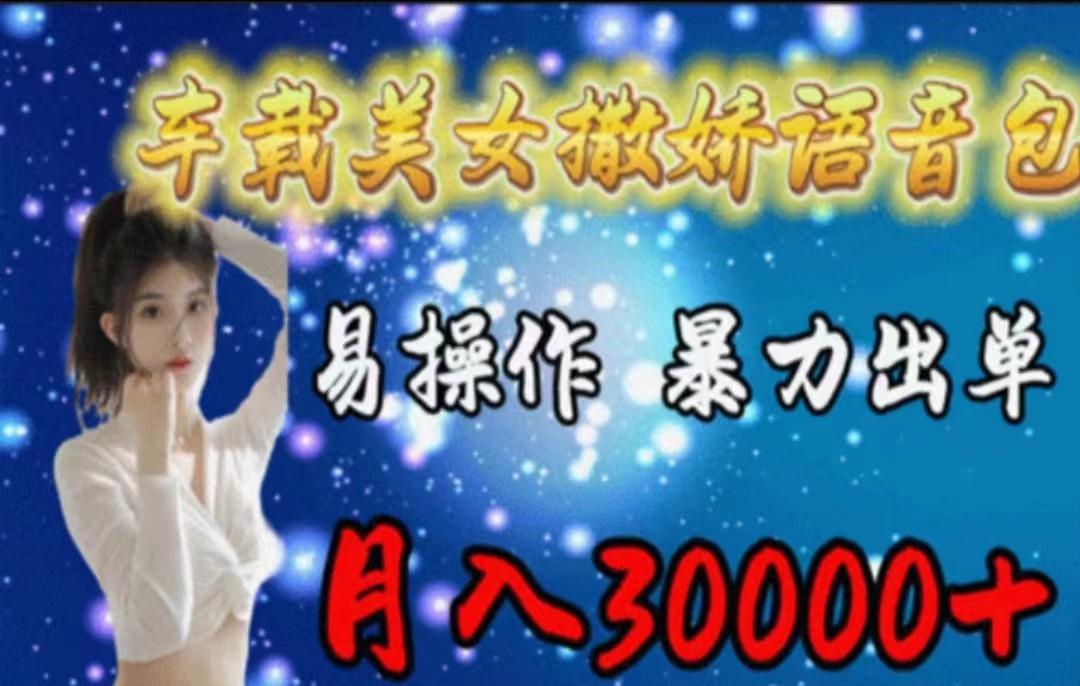 车载美女撒娇语音包，执行就出单，月入3000＋，小白看完课程就能马上实操-91创业项目库