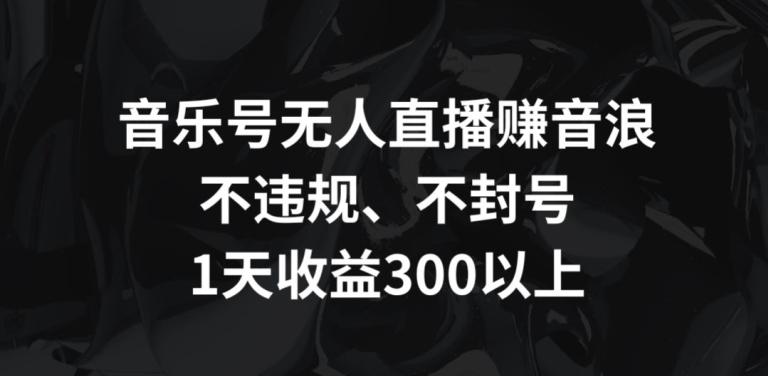 音乐号无人直播赚音浪，不违规、不封号，1天收益300+【揭秘】-91创业项目库