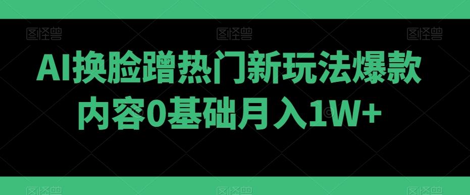 AI换脸蹭热门新玩法爆款内容0基础月入1W+-91创业项目库
