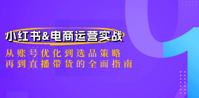 小红书&电商运营实战：从账号优化到选品策略，再到直播带货的全面指南-91创业项目库