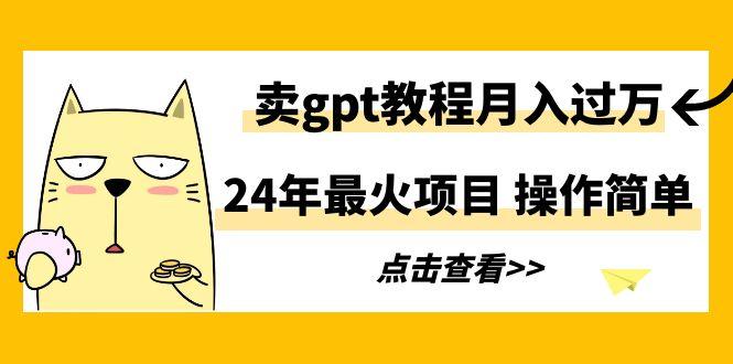24年最火项目，卖gpt教程月入过万，操作简单-91创业项目库
