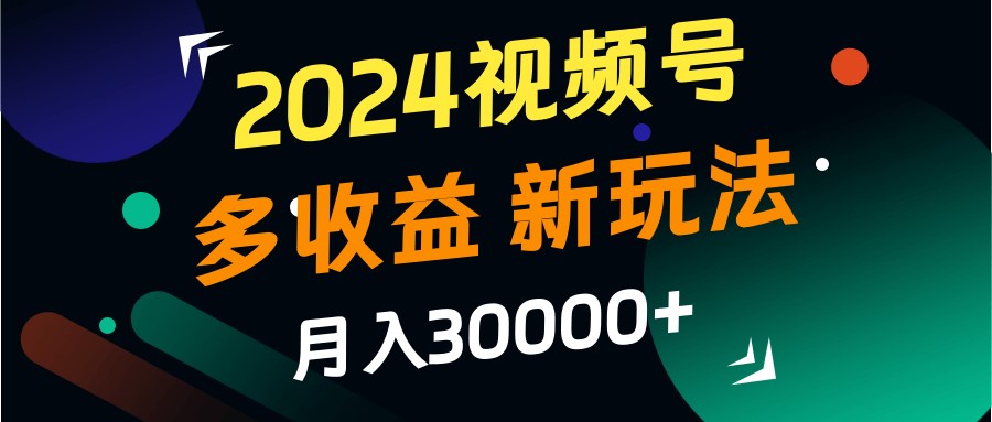 2024视频号多收益的新玩法，月入3w+，新手小白都能简单上手！-91创业项目库