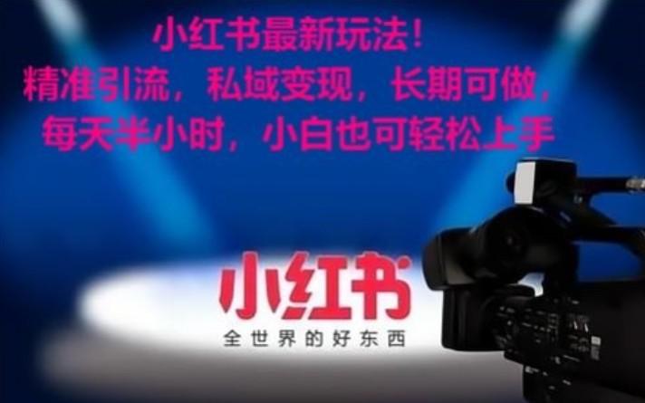 小红书最新玩法！精准引流，私域变现，长期可做，每天半小时，小白也可轻松上手-91创业项目库