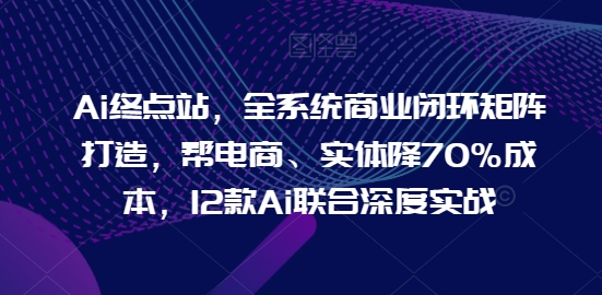 Ai终点站，全系统商业闭环矩阵打造，帮电商、实体降70%成本，12款Ai联合深度实战【0906更新】-91创业项目库