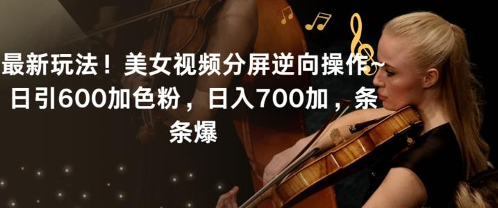 最新玩法！美女视频分屏逆向操作~日引600加色粉，日入700加，条条爆【揭秘】-91创业项目库