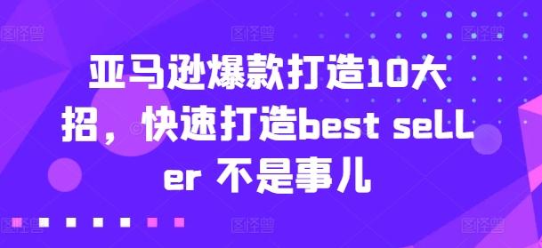 亚马逊爆款打造10大招，快速打造best seller 不是事儿-91创业项目库