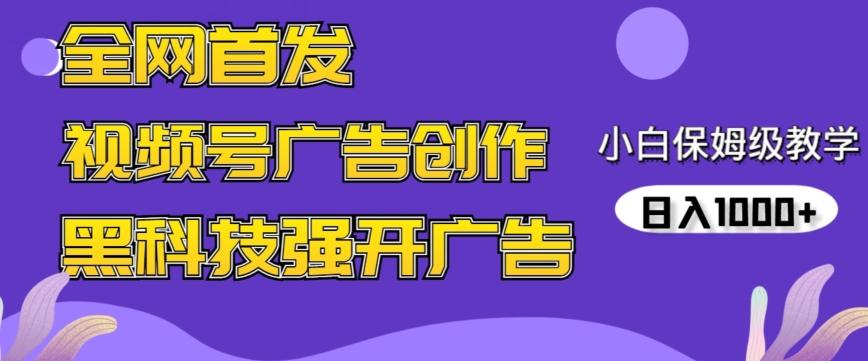 全网首发蝴蝶号广告创作，用AI做视频，黑科技强开广告，小白跟着做，日入1000+【揭秘】-91创业项目库