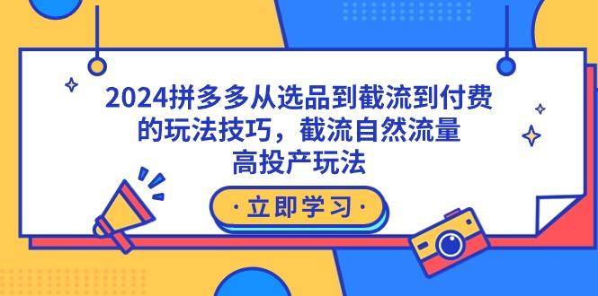 2024拼多多从选品到截流到付费的玩法技巧，截流自然流量玩法，高投产玩法-91创业项目库