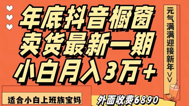 外面收费6890元年底抖音橱窗卖货最新一期，小白月入3万，适合小白上班族宝妈【揭秘】-91创业项目库