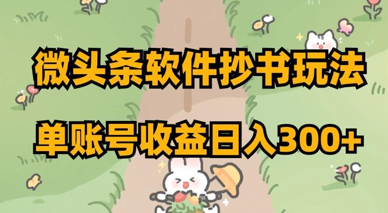 微头条软件抄书玩法，单账号收益日入300+【揭秘】-91创业项目库