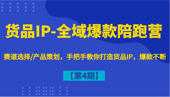 货品IP-全域爆款陪跑营【第4期】赛道选择/产品策划，手把手教你打造货品IP，爆款不断-91创业项目库