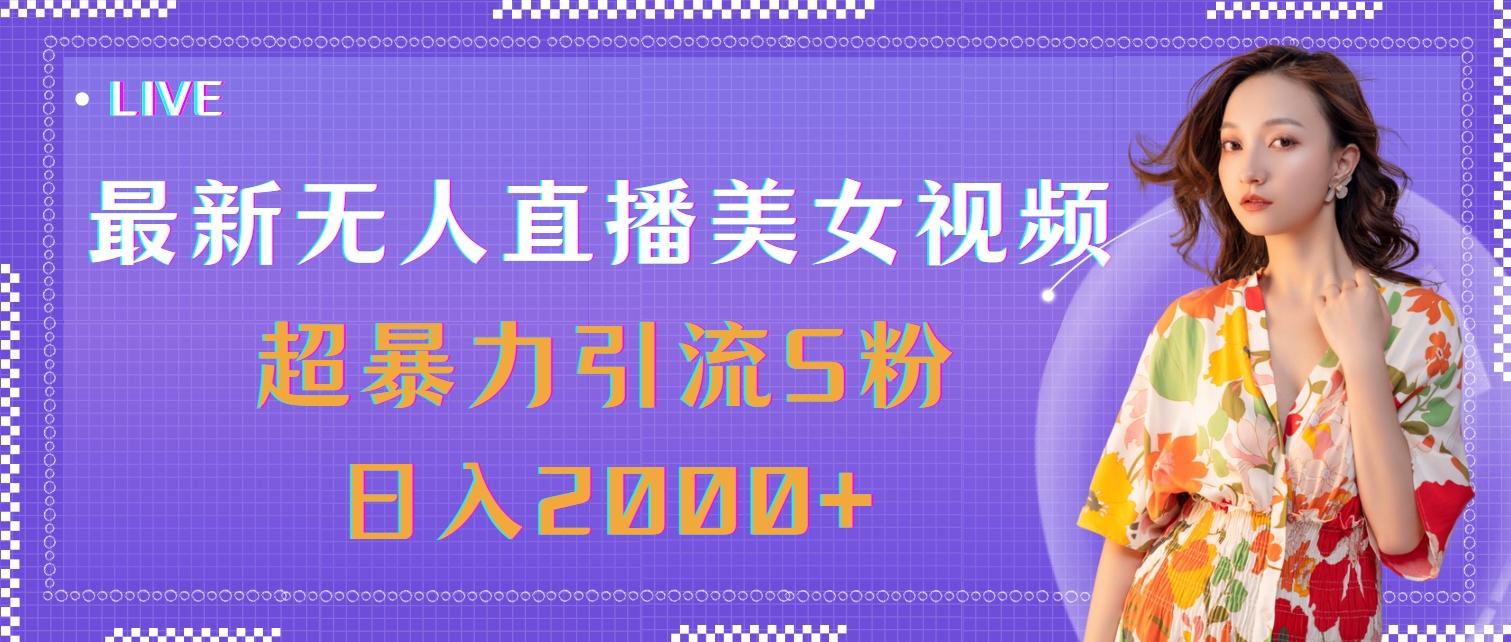 最新无人直播美女视频，超暴力引流S粉日入2000+-91创业项目库
