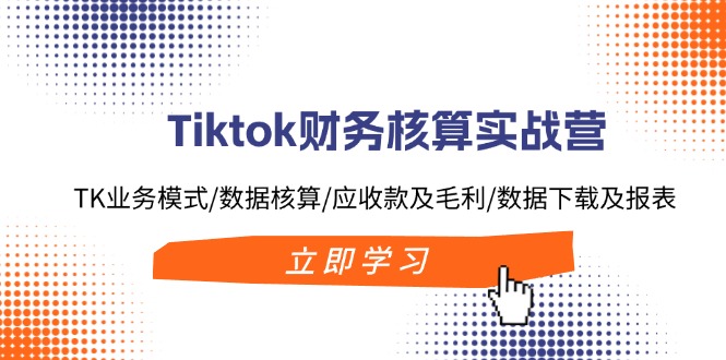 Tiktok财务核算实战营：TK业务模式/数据核算/应收款及毛利/数据下载及报表-91创业项目库