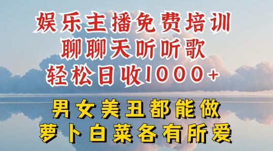 娱乐主播免费培训聊聊天听听歌轻松日收1K+，男女美丑都能做萝卜白菜各有所爱【揭秘】-91创业项目库
