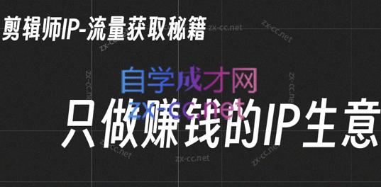 小钱老师·剪辑师个人ip流量思维与运营策略课-91创业项目库