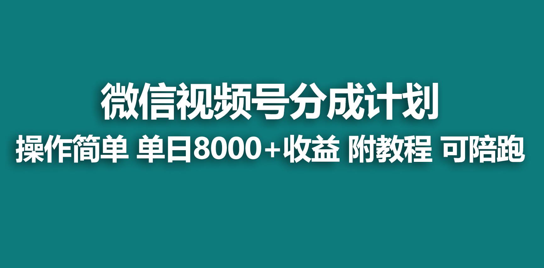 【蓝海项目】视频号分成计划，快速开通收益，单天爆单8000+，送玩法教程-91创业项目库