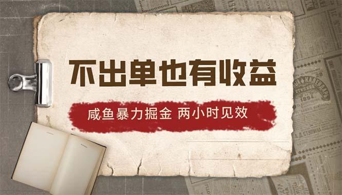 2024咸鱼暴力掘金，不出单也有收益，两小时见效，当天突破500+-91创业项目库