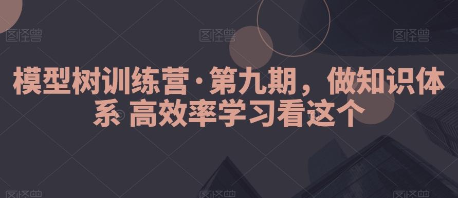模型树训练营·第九期，做知识体系高效率学习看这个-91创业项目库