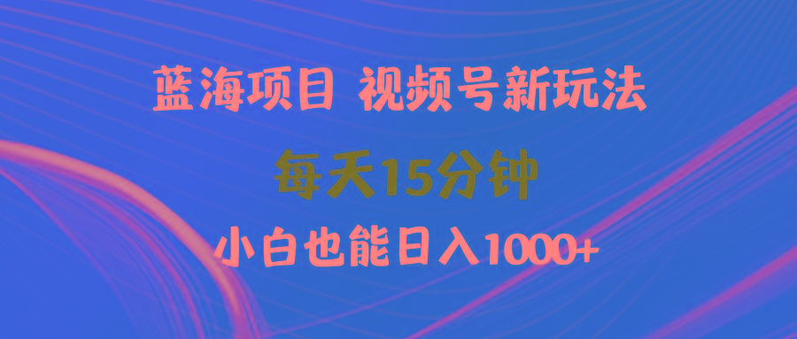 (9813期)蓝海项目视频号新玩法 每天15分钟 小白也能日入1000+-91创业项目库