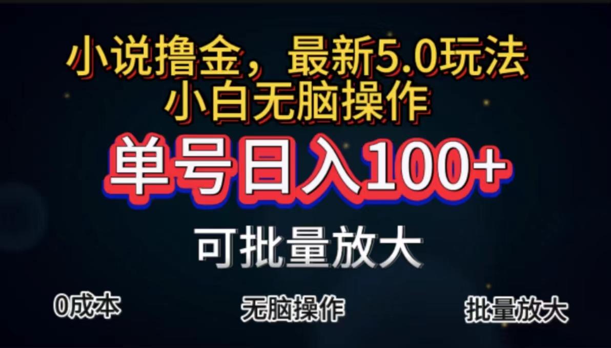 全自动小说撸金，单号日入100+小白轻松上手，无脑操作-91创业项目库