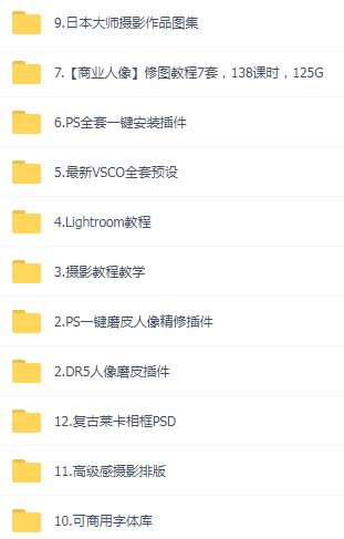 某宝买的杂乱PS LR教程预设摄影-91创业项目库
