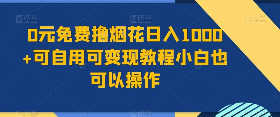 0元免费撸烟花日入1000+可自用可变现教程小白也可以操作，永久免费更新链接-91创业项目库