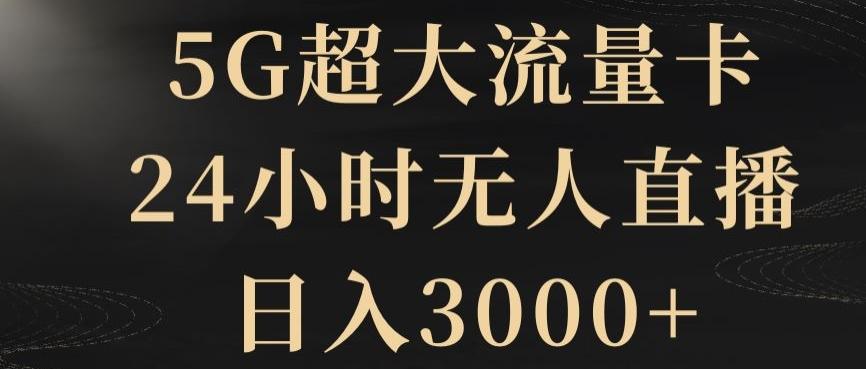 5G超大流量卡，24小时无人直播，日入3000+【揭秘】-91创业项目库