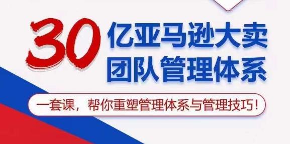 30亿亚马逊大卖团队管理体系，一套课，帮你重塑管理体系与管理技巧-91创业项目库