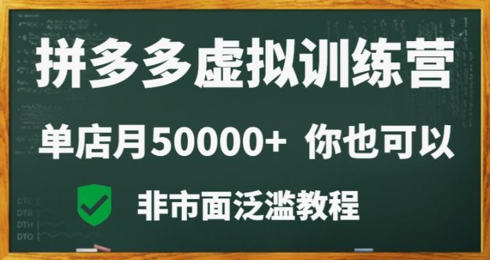 拼多多虚拟电商训练营月入30000+你也行，暴利稳定长久，副业首选-91创业项目库