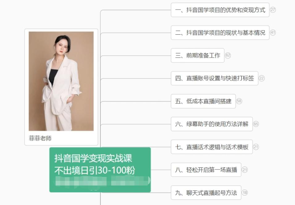 抖音国学变现项目：不出境日引30-100粉实战课程-91创业项目库