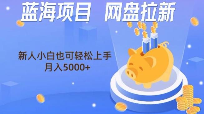 蓝海项目网盘拉新，新人小白也可操作，每月收入5000+-91创业项目库