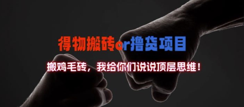 得物搬砖撸货项目?掰下数据，我给你们说说顶层思维【揭秘】-91创业项目库